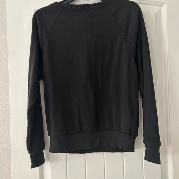 Victoria’s Secret Black LOVE Crewneck Sweatshirt XS 19.5 PTP - Picture 5 of 5